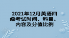 2021年12月英语四级考试时间、科目、内容及分值比例