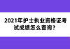 2021年护士执业资格证考试成绩怎么查询？