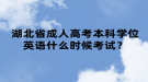 湖北省成人高考本科学位英语什么时候考试？