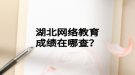 湖北网络教育成绩在哪查？