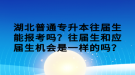 湖北普通专升本往届生能报考吗？往届生和应届生机会是一样的吗？