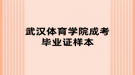 武汉体育学院成考毕业证样本