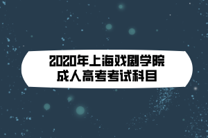 2020年上海戏剧学院成人高考考试科目