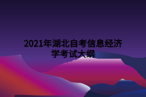 2021年湖北自考信息经济学考试大纲
