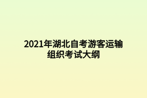 2021年湖北自考游客运输组织考试大纲 2021年湖北自考游客运输组织考试大纲