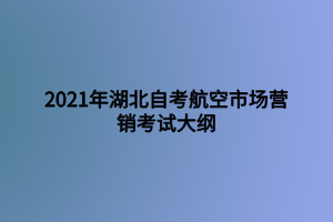 2021年湖北自考航空市场营销考试大纲
