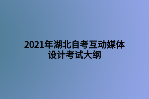 2021年湖北自考互动媒体设计考试大纲