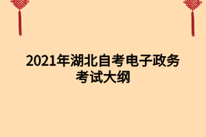 2021年湖北自考电子政务考试大纲