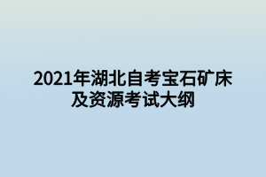 2021年湖北自考宝石矿床及资源考试大纲