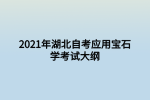 2021年湖北自考应用宝石学考试大纲 2021年湖北自考应用宝石学考试大纲