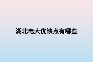 湖北电大优缺点有哪些