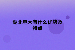 湖北电大有什么优势及特点