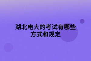 湖北电大的考试有哪些方式和规定