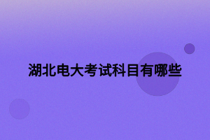 湖北电大考试科目有哪些