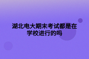 湖北电大期末考试都是在学校进行的吗