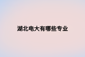 湖北电大有哪些专业 湖北电大有哪些专业