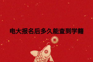 电大报名后多久能查到学籍
