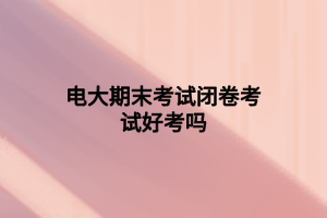 电大期末考试闭卷考试好考吗