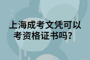 上海成考文凭可以考资格证书吗？
