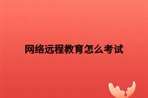 网络远程教育怎么考试