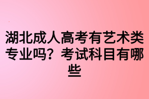 湖北成人高考有艺术类专业吗？考试科目有哪些
