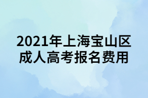 2021年上海宝山区成人高考报名费用
