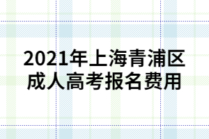 2021年上海青浦区成人高考报名费用