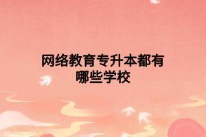 网络教育专升本都有哪些学校