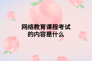 网络教育课程考试的内容是什么 网络教育课程考试的内容是什么