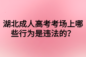 湖北成人高考考场上哪些行为是违法的？
