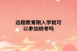 远程教育刚入学就可以参加统考吗