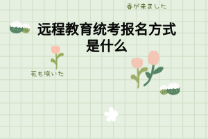 远程教育统考报名方式是什么
