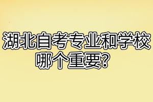 湖北自考专业和学校哪个重要？