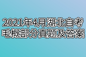 2021年4月湖北自考毛概部分真题及答案