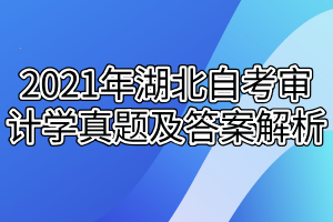 2021年湖北自考审计学真题及答案解析