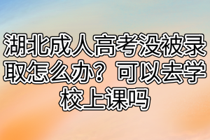 湖北成人高考没被录取怎么办?可以去学校上课吗 湖北成人高考没被录取怎么办?可以去学校上课吗