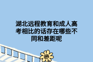 湖北远程教育和成人高考相比的话存在哪些不同和差距呢