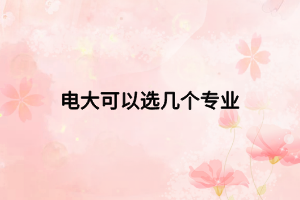 电大可以选几个专业