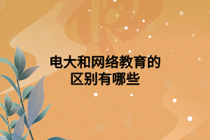 电大和网络教育的区别有哪些