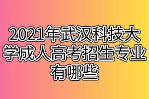 2021年武汉科技大学成人高考招生专业有哪些