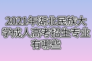 2021年湖北民族大学成人高考招生专业有哪些