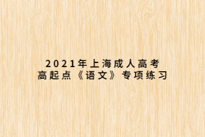2021年上海成人高考高起点《语文》专项练习 (2)