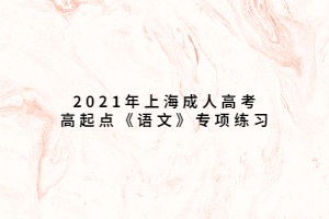 2021年上海成人高考高起点《语文》专项练习 (3)