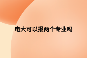 电大可以报两个专业吗