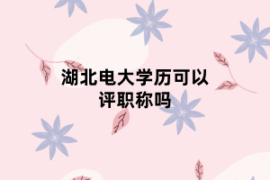 湖北电大学历可以评职称吗