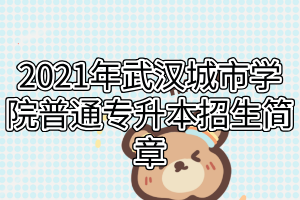 2021年武汉城市学院普通专升本招生简章