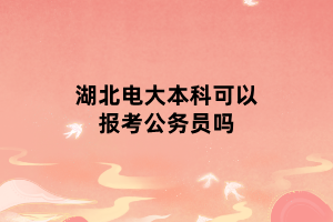 湖北电大本科可以报考公务员吗