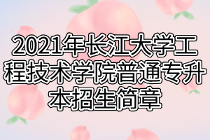 2021年长江大学工程技术学院普通专升本招生简章
