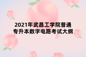 2021年武昌工学院普通专升本数字电路考试大纲