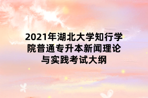 2021年湖北大学知行学院普通专升本新闻理论与实践考试大纲